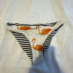 Flamingo/ stripped reversible bikini bottoms with matching top (see on my page)